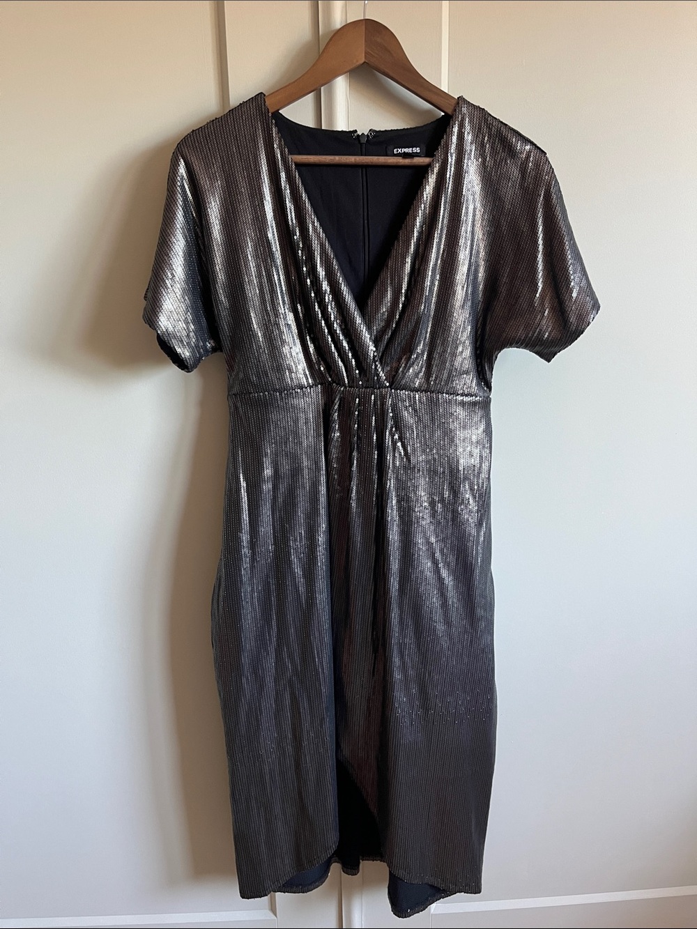 Express Women's Metallic Wrap Dress